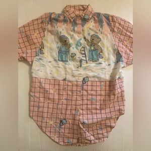 Vintage 80s Hot Stuff Painting Teddy Bears button up shirt